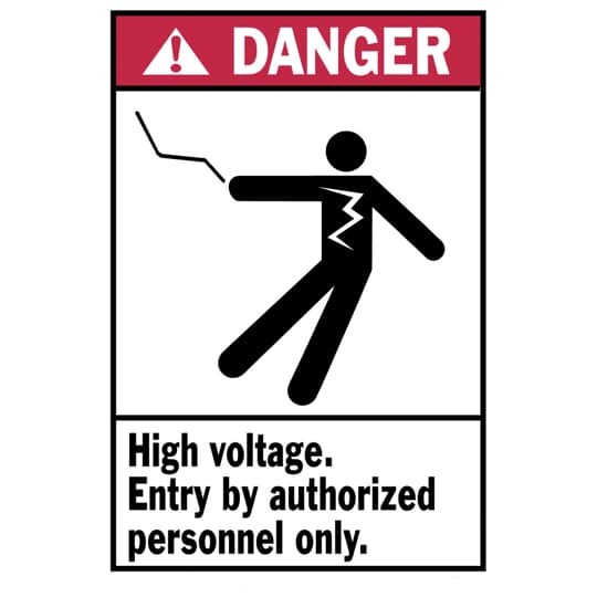 LB86877 E-Z Code Self-Sticking Safety Label, Black/Red, Polyester
