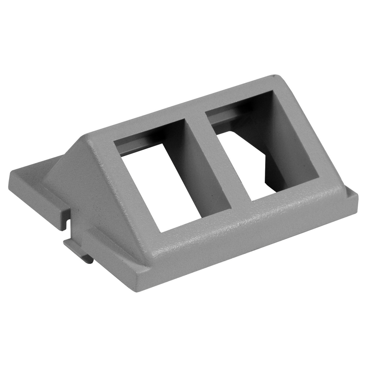 IM2KA15GY 1.5-Unit Angled Horizontal Unloaded A/V Module, 2 Gangs, 2 Ports, Keystone Module, Snap-Fit Mount, ABS
