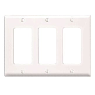 PJ263-W Midway Sizes Wall Plate, 3 Gangs, 6.75 in W x 4.88 in H, Thermoplastic, White