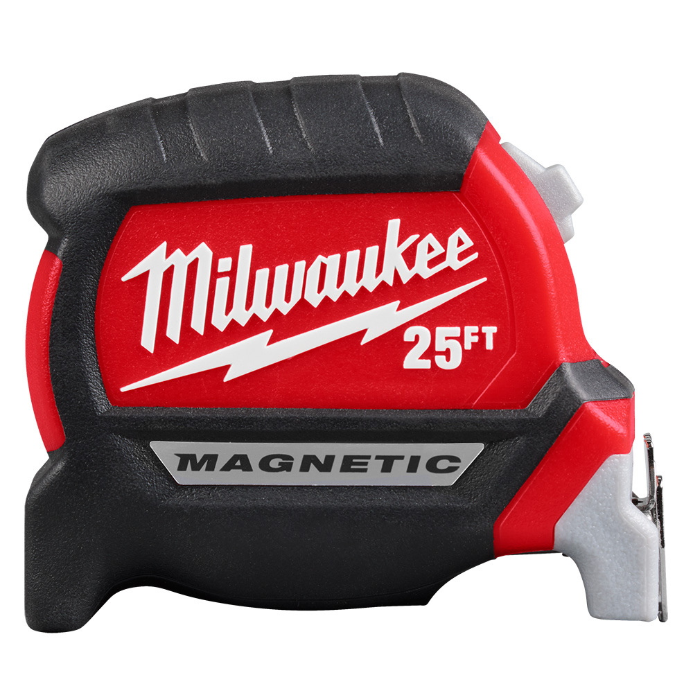 48-22-0327 Blade Magnetic Measuring Tape, 25 ft L Blade x 33 mm W Blade, Steel Blade