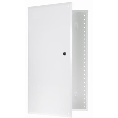 EN2850 Rear/Side/Top Structured Wiring Enclosure, 14.3 in W x 3.7 in D x 28.1 in H, Cold Rolled Steel