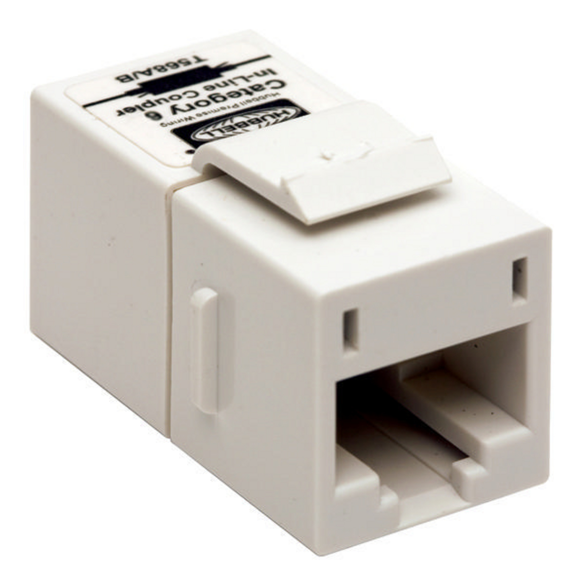 SFC6W Slim Pass-Through Standard In-line Coupler, RJ45 Port, Cat 6 Cable, Female to Female Connection, White