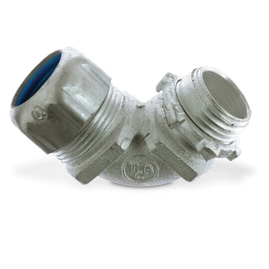 5256AL T&B Non-Insulated Conduit Connector, 1-1/2 in Trade, 90 deg, Aluminum, Clear Chromate Coated/Zinc Plated