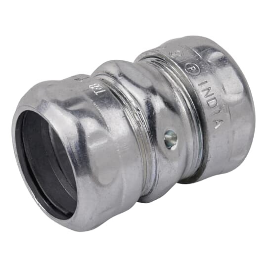 TK113A Steel City Compression Coupling, 1 in, For Use With EMT Conduit, Steel, Zinc Plated