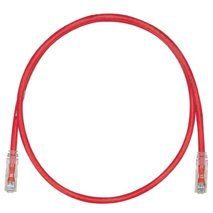 UTPSP14RDY PanNet TX6 Plus Class E Patch Cord, Cat 6, 24 AWG U/UTP Copper Stranded Conductor, RJ45 Modular Plug Boot Connector, 14 ft L Cord, Red