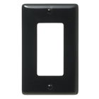Hubbell Wiring Device Kellems, Wallplates and Box Covers, Wallplate,Nylon, Mid-Sized, 1-Gang, 1) Decorator, Black