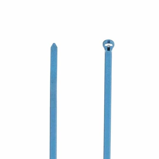 TY525M-NDT Ty-Rap Detectable Cable Tie, 7.2 in L x 0.18 in W x 0.047 in THK, Nylon/Polyamide 6.6, Blue