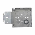 Eaton Crouse-Hinds series Square Outlet Box, (2) 1/2", (2) 1/2", (1) 3/4" E, 4", MSB, Conduit (no clamps), Welded, 2-1/8", Steel, (8) 3/4", 30.3 cubic inch capacity