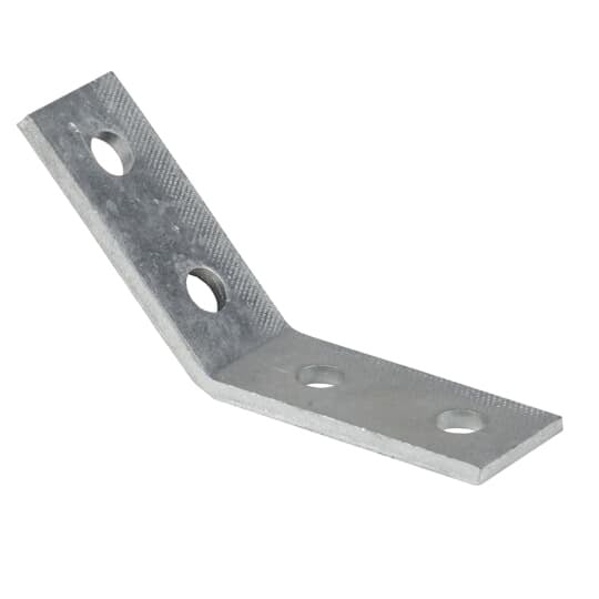 AB228HDGC Superstrut Open Angular Fitting, (4) Holes, 4-7/8 in L x 1-5/8 in W, 45 deg Bend, Steel