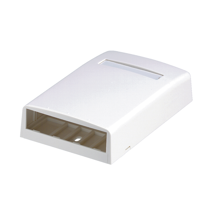 CBX4BL-AY Mini-Com PanNet 4-Port Elongated Low Profile Surface Mount Box, Mini-Com, Surface Mount, ABS