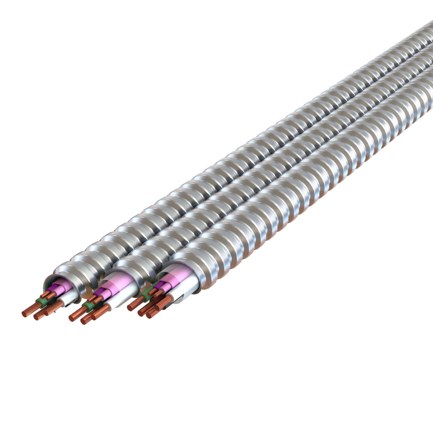 18BG-60-L00 Type MC-PCS Armor Copper Conductor, Reel Packaging, 600 V, (2/3) Conductors 16/12 AWG Conductor Solid Copper Conductor, 1000 ft L