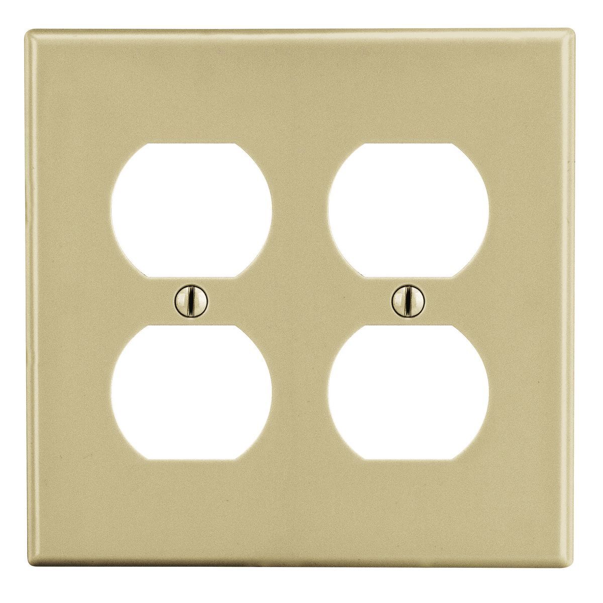 P82I Non-Metallic Standard Wall Plate, 2 Gangs, 4.69 in W x 4.63 in H, Polycarbonate Thermoplastic, Ivory