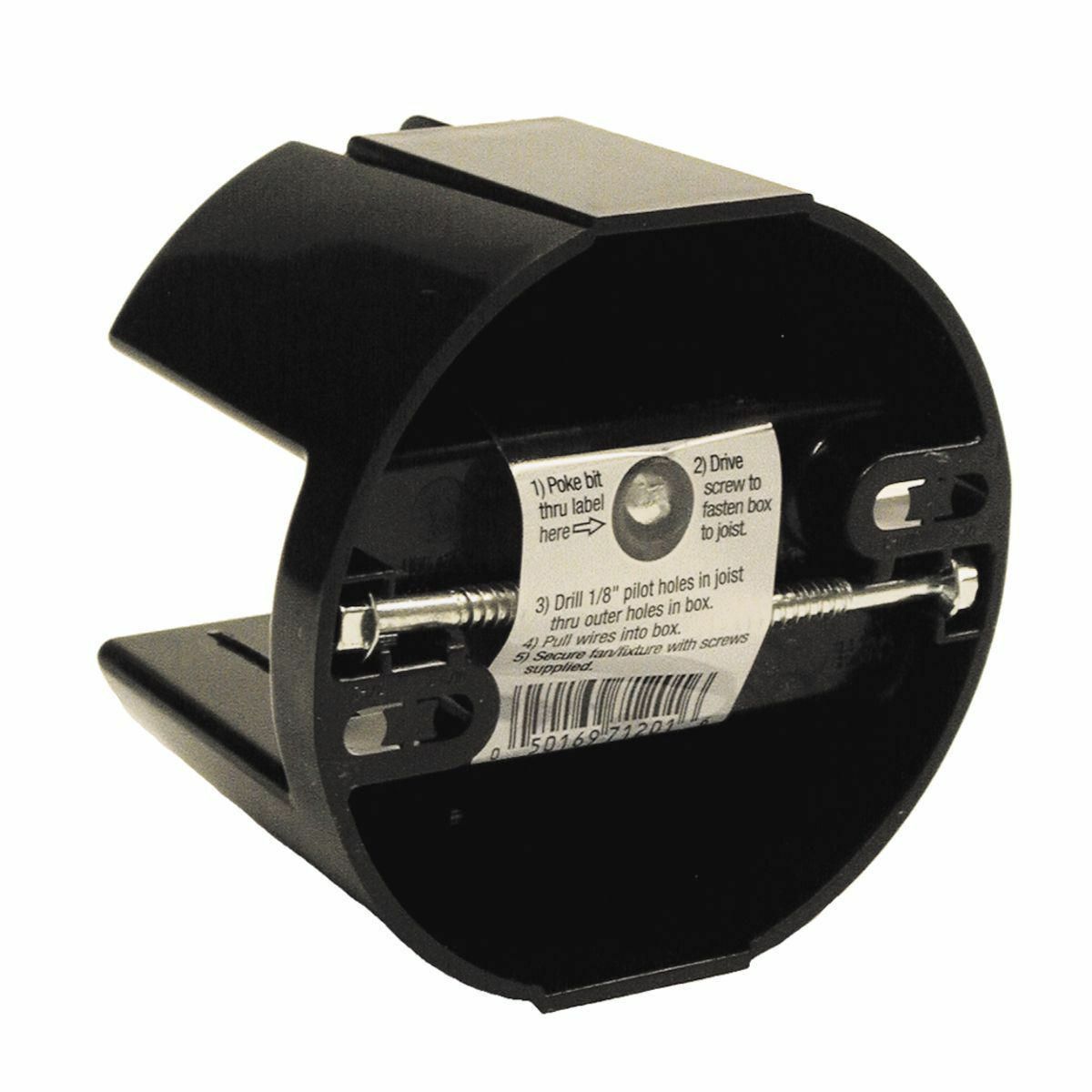 7120-1 Ceiling Fan/Fixture Box, Polycarbonate, 12 cu-in Capacity, 2-5/8 in D
