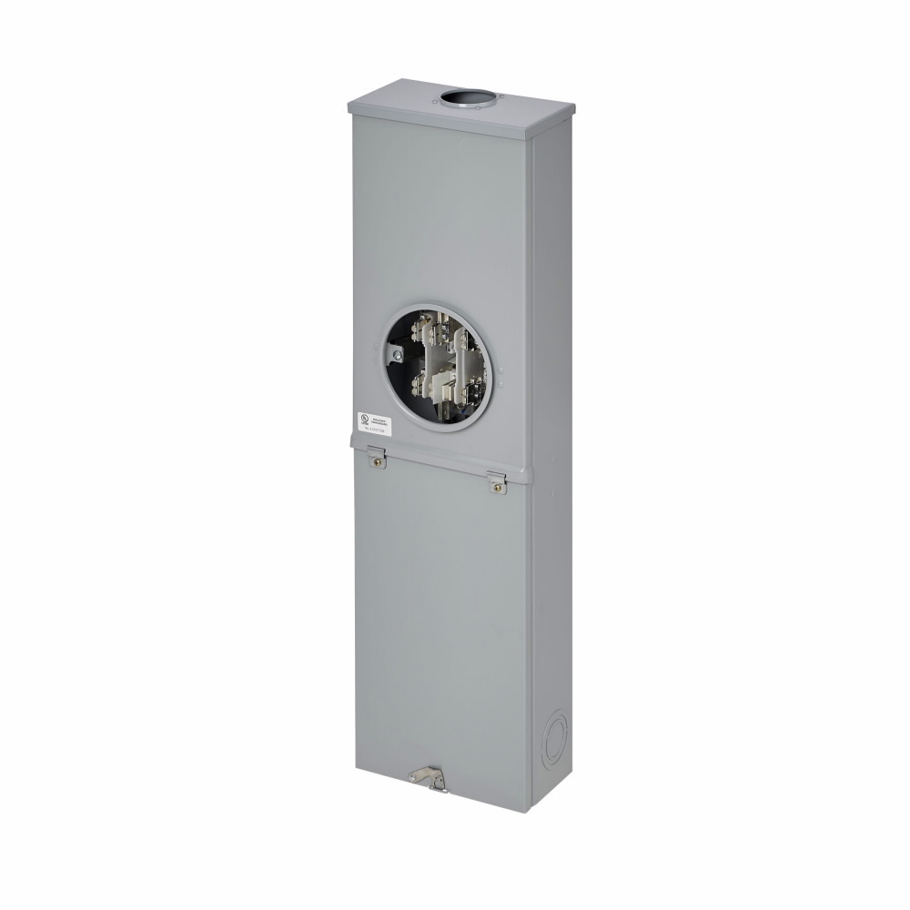 2M2R7 Meter Breakers, 200 Amp, Single Meter Position, Ringed, 3R, OH, ANSI 61 Gray, AW Hub, 010 kAIC, #6-250 MCM, Main Circuit Breaker, 200 Amp, 2P, Galvanized Surface Mount, 7 Jaw, 3 Phase, 4 Wire, 120/240V and 120/208V