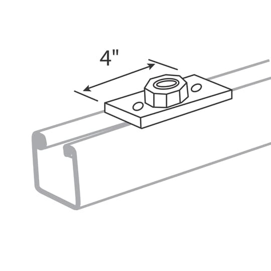 AB803EG Superstrut Conduit Connector, For Use With Surface Raceway, 1/2 in or 3/4 in Conduit and 800 Series Lighting System, Steel, Electro-Galvanized