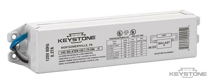 KTEB-120-1-TP-EMI /C-DP Electronic Ballast, 20 W Lamp, 120 V AC, Rapid, 0.9 Ballast Factor