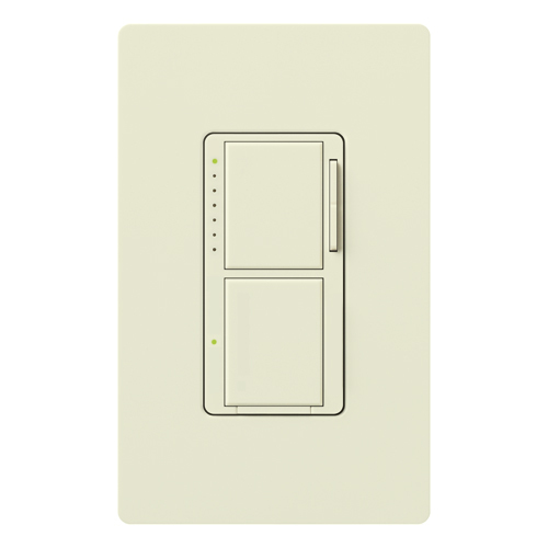 MA-L3S25-BI Maestro Designer Style Dual Dimmer Switch, 120 VAC, 2.5 A, 1 Poles, On/Off Operation, Biscuit