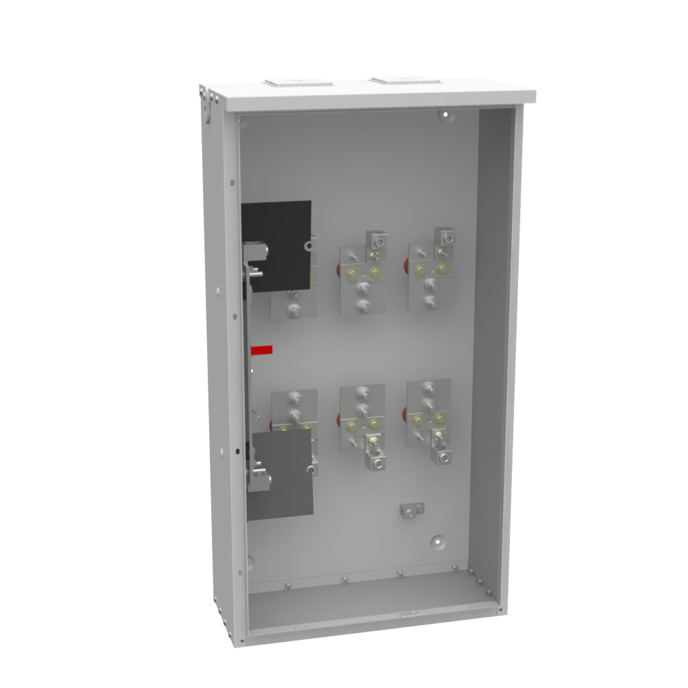 400 AMP 3PH 600V 24 IN - 45 IN - 10 IN PNTD ST NO KO PIANO HINGE 2 PT LTCH CT RACK INSTLD WITH LUGS 1-PER LND 600KCMIL 50K SCCR EL PASO ELECTRIC