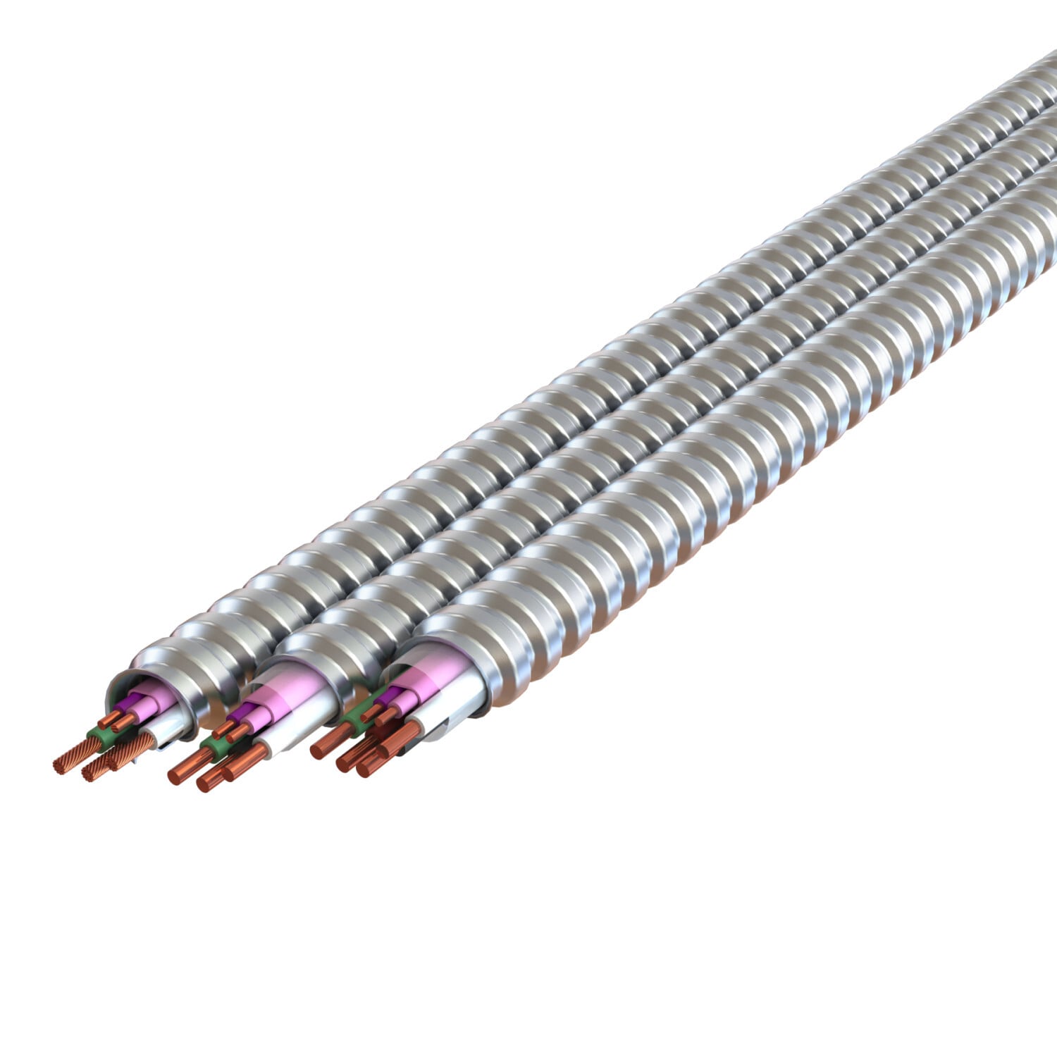 18BG-42-L00 Type MC-PCS Armor Copper Conductor, Coil Packaging, 600 V, (2/3) Conductors 16/12 AWG Conductor Solid Copper Conductor, 250 ft L