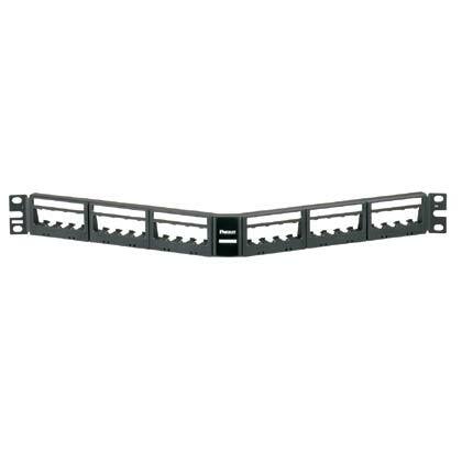 UICMPPA24BLY PanNet Ultimate ID 1RU Angled Unshielded Front Access Modular Patch Panel, 24 Ports, Cold Rolled Steel