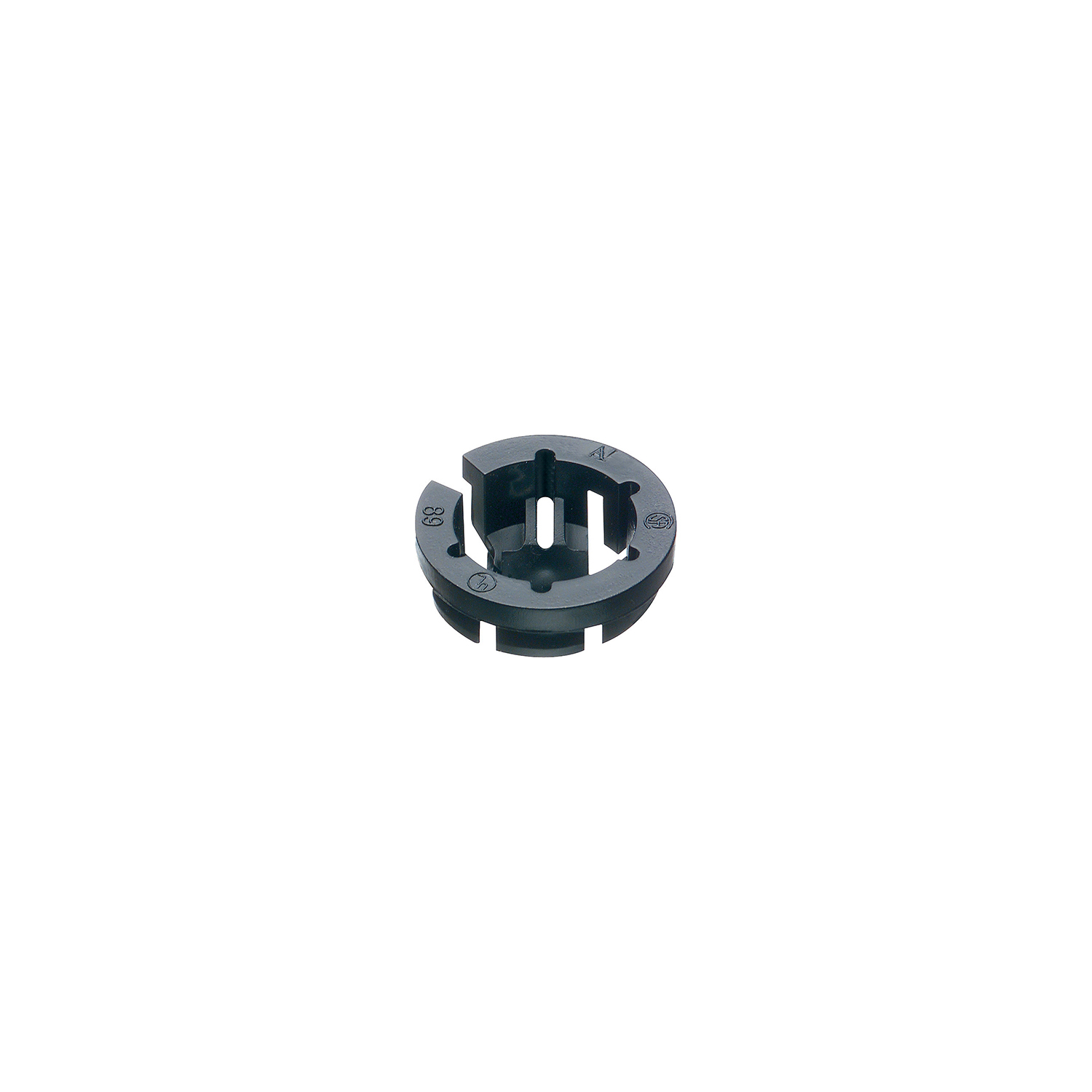 NM94 Black Button Round Cable Connector, 3/8 in Trade, Plastic