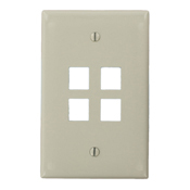 41091-4TN QuickPort Midway Size Wallplate, 1 Gang, 3.13 in W, Nylon, Surface Mount