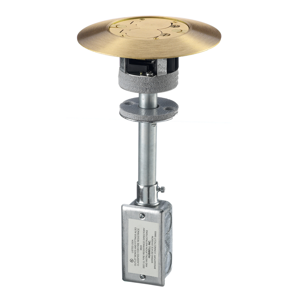 PT7FSDBRS2A 1-Piece Flush Duplex Standard Sized Poke-Through Assembled Unit, 3 in Hole, 7 in Dia x 0.51 in THK Cover, Composite