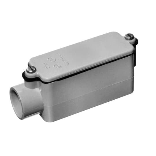 E988F Carlon Type E Conduit Body, 1 in Hub, 12 cu-in Capacity, PVC