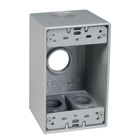 1-Gang 4-Hole 3/4 in. Deep Outlet Box - Silver