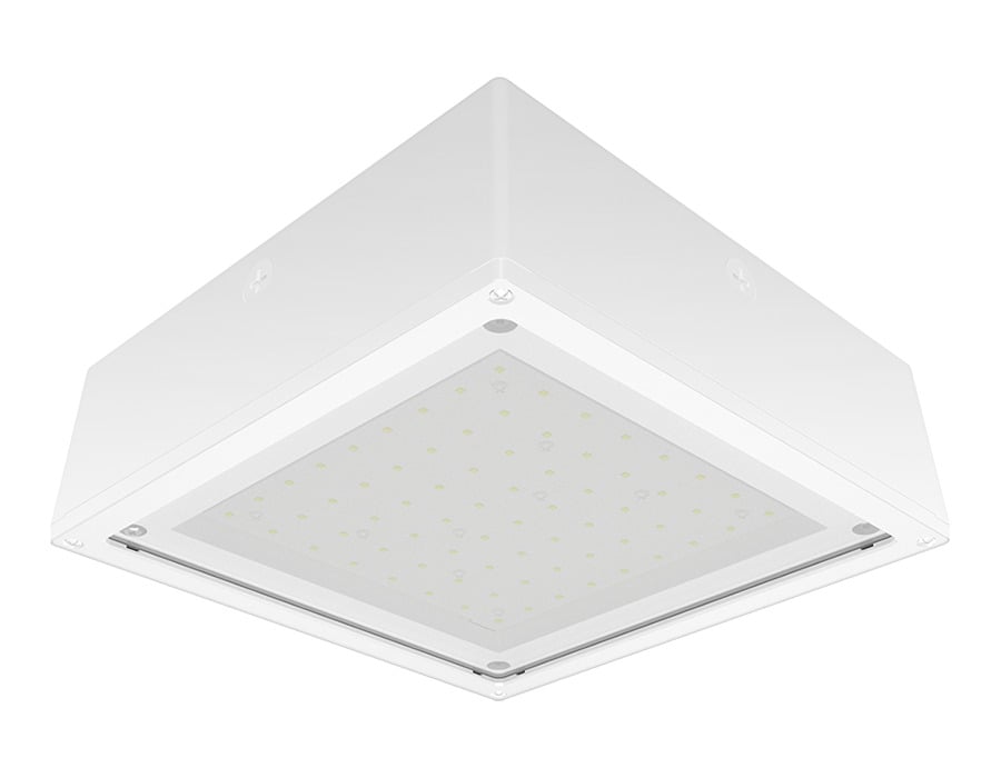 VANLED40YFFRW Canopy Lighting With On/Off Driver, 38 W Fixture, 120/208/240/277 V AC, White Housing
