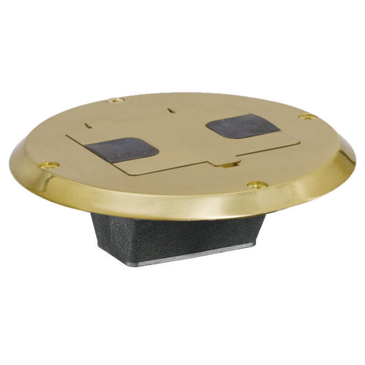 RF506BP Flange/Hinged Door Cover Floor Box, Aluminum, 28 cu-in Capacity, 4.1 in L x 3.6 in W