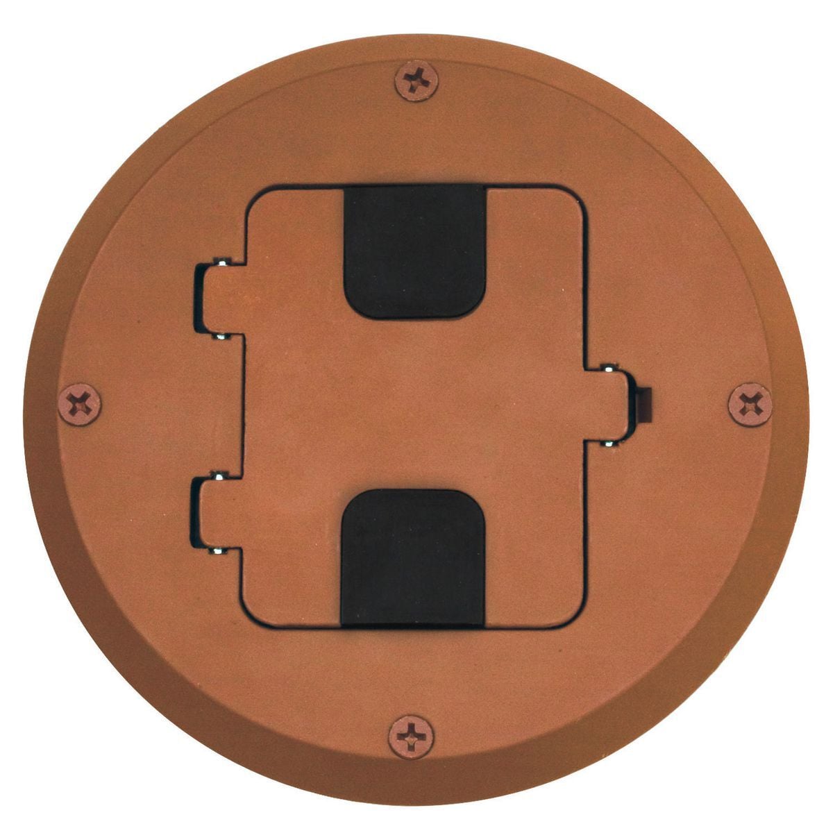 RF515BN Decorator Duplex Semi-Adjustable Standard Wood Floor Box Kit, Stamped Steel, 28 cu-in Capacity, 1 Gangs, 6 Knockouts