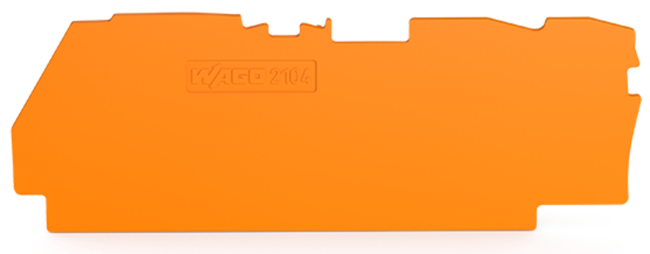 2104-1392 End and Intermediate Plate, For Use With 3-Conductor Terminal Blocks, Polyamide, Orange