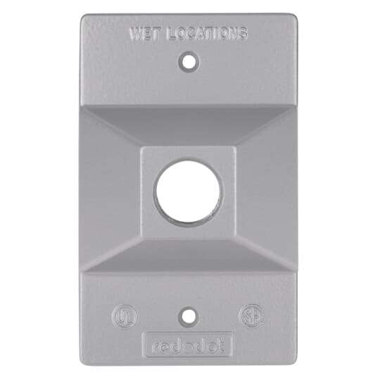 S201E Red Dot 1-Hole Lampholder Cover, 4.61 in L x 2.85 in W, Zinc