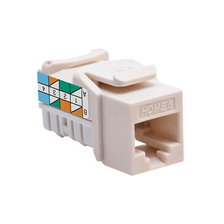61HOM-RT6 IDC Snap-In Connector, Cat 6 Module, Flush Mount, Plastic, Light Almond