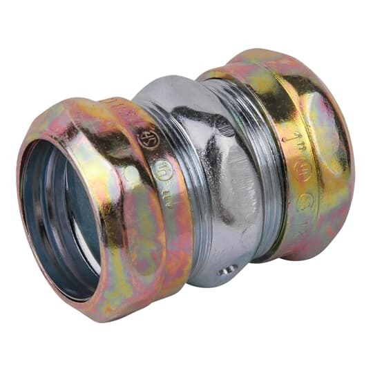TK113AN-RT Steel City Raintight Thinwall Compression Coupling, 1 in, For Use With EMT Conduit, Steel, Zinc Plated