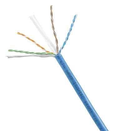 PUP6504BU-UY TX6500 Premium Type CMP Cat 6 Plenum Cable, Reel Packaging, 80 VAC, (4 Pairs) 23 AWG U/UTP Bare Copper Conductor, 1000 ft L
