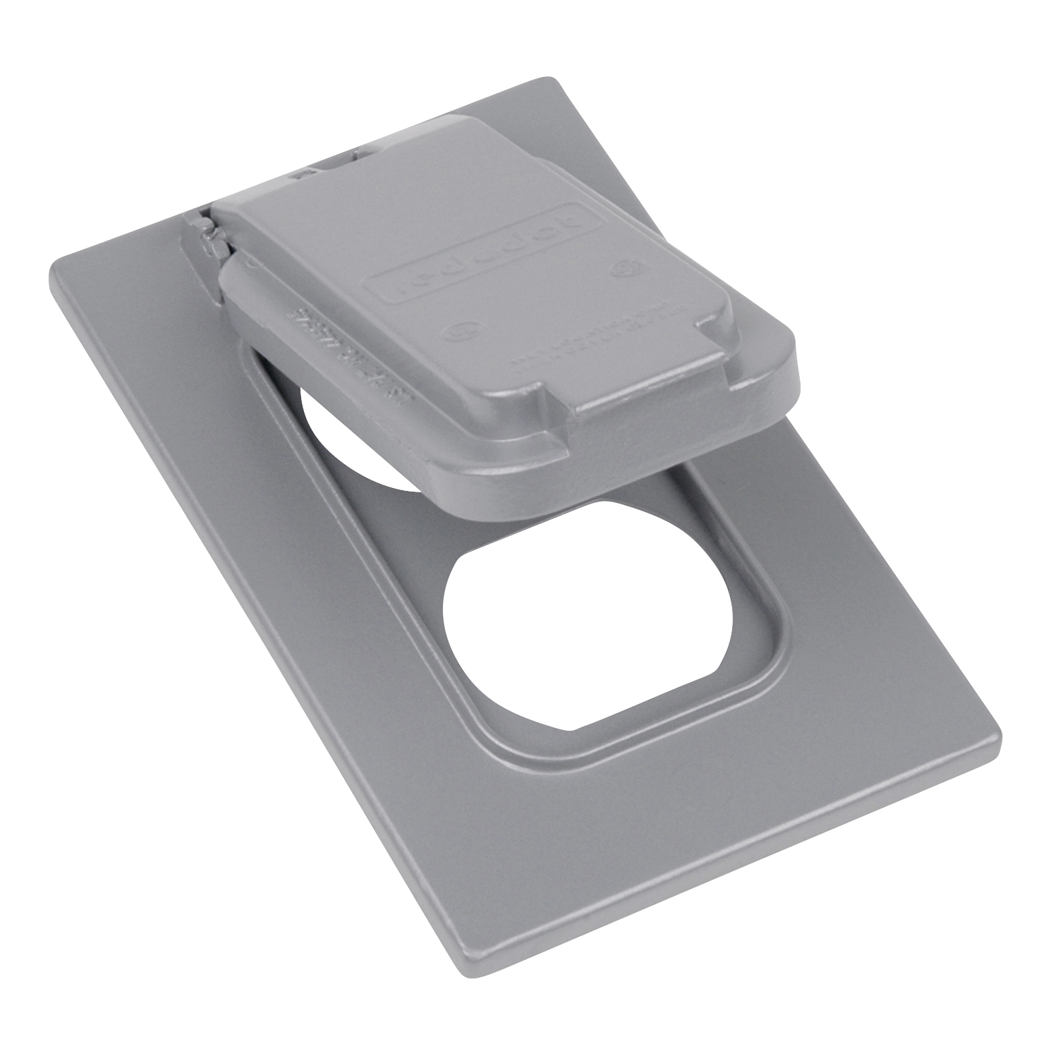 DCCDV-WH Red Dot Weatherproof Receptacle Cover, 4-9/16 in L x 2-27/32 in W, Die Cast Aluminum