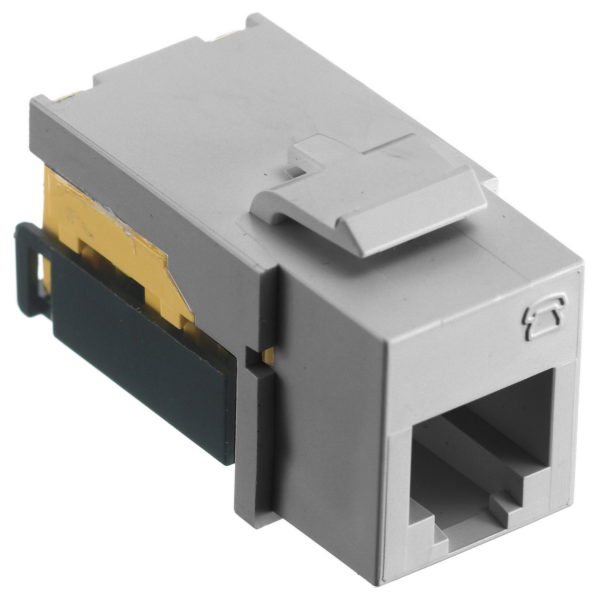 NSJUGY 6-Position USOC Standard Modular Jack, Screw Mount, Gray