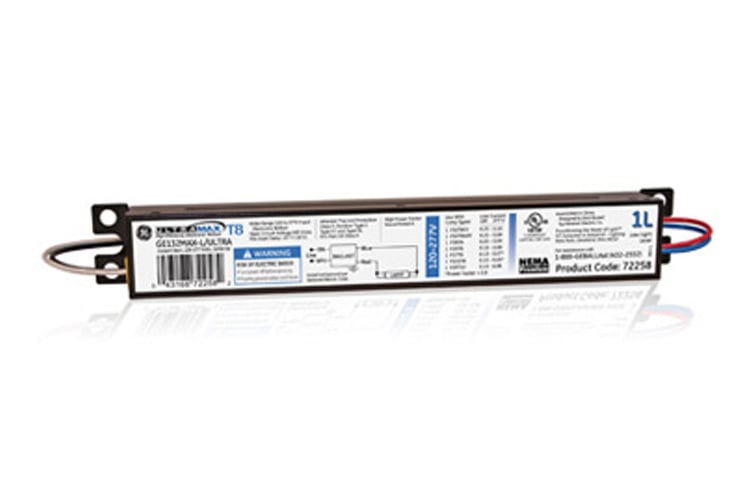 GE132MAXPL/ULTRA High Efficiency Linear Multi-Volt Electronic Fluorescent Ballast, 32 W Lamp, 120 to 277 V AC, Instant, 0.77 Ballast Factor