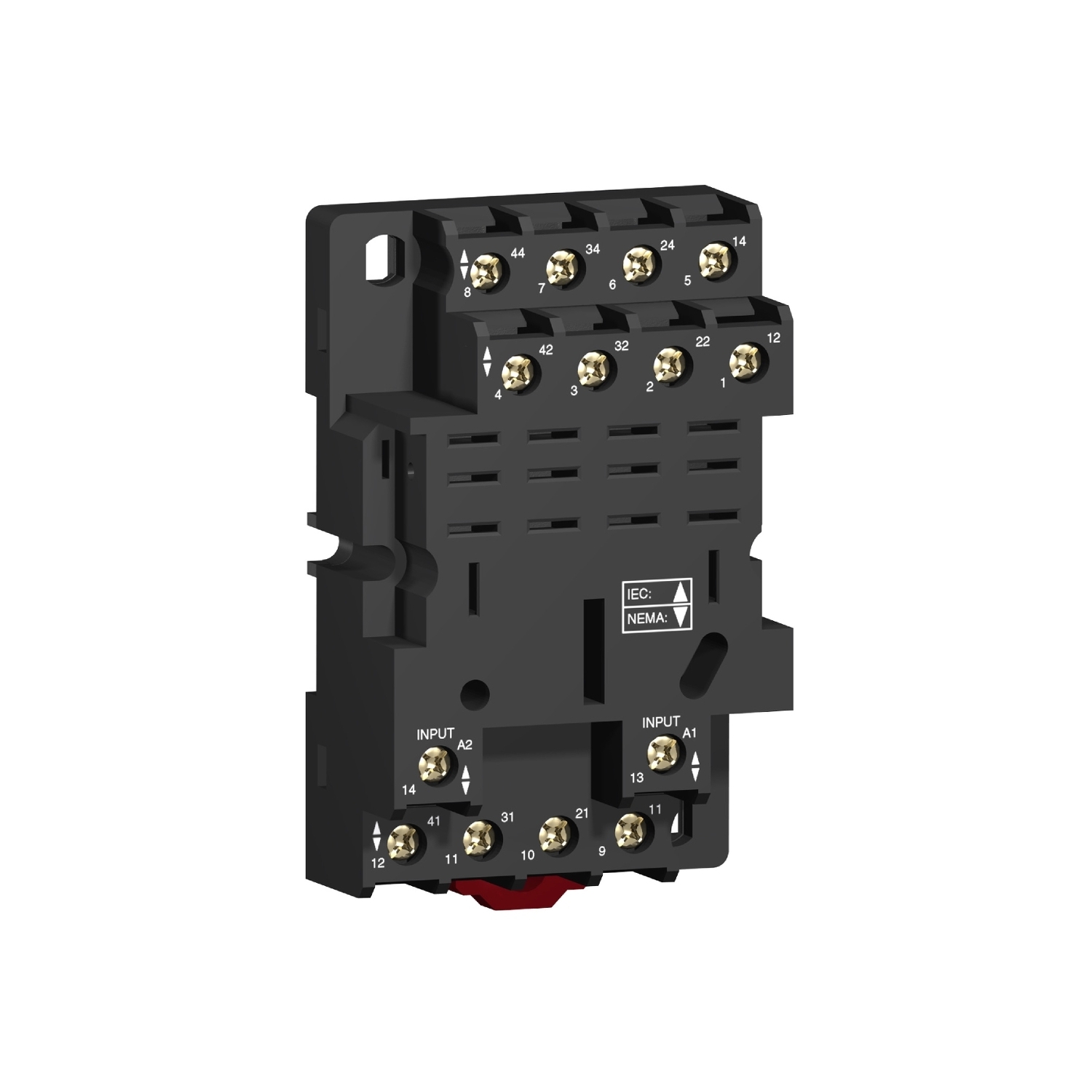 RPZF4 Zelio Flat Relay Socket, 250 V AC, 16 A, For Use With RPM (4CO) Plug-In Relay, 14 Pin
