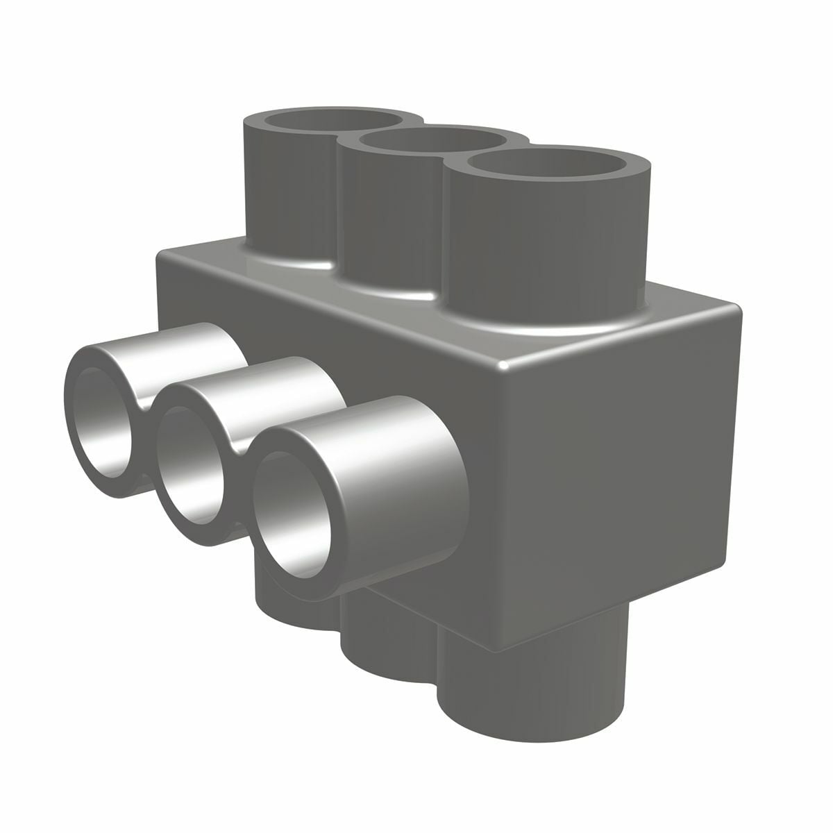 1PLD3504 4-Port 2-Sided Entry Multi-Port Connector, 10 AWG to 350 kcmil Aluminum/Copper/Stranded Conductor, Aluminum