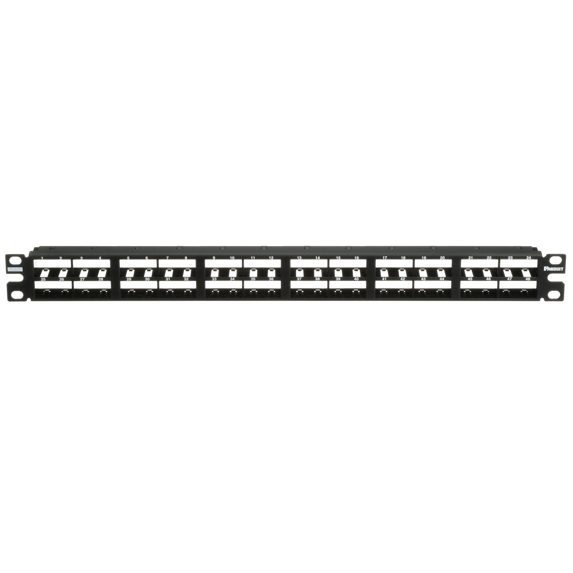 CPP48HDWBLY Mini-Com PanNet 1RU Flat High Density Unshielded Modular Patch Panel, 48 Ports, Cold Rolled Steel