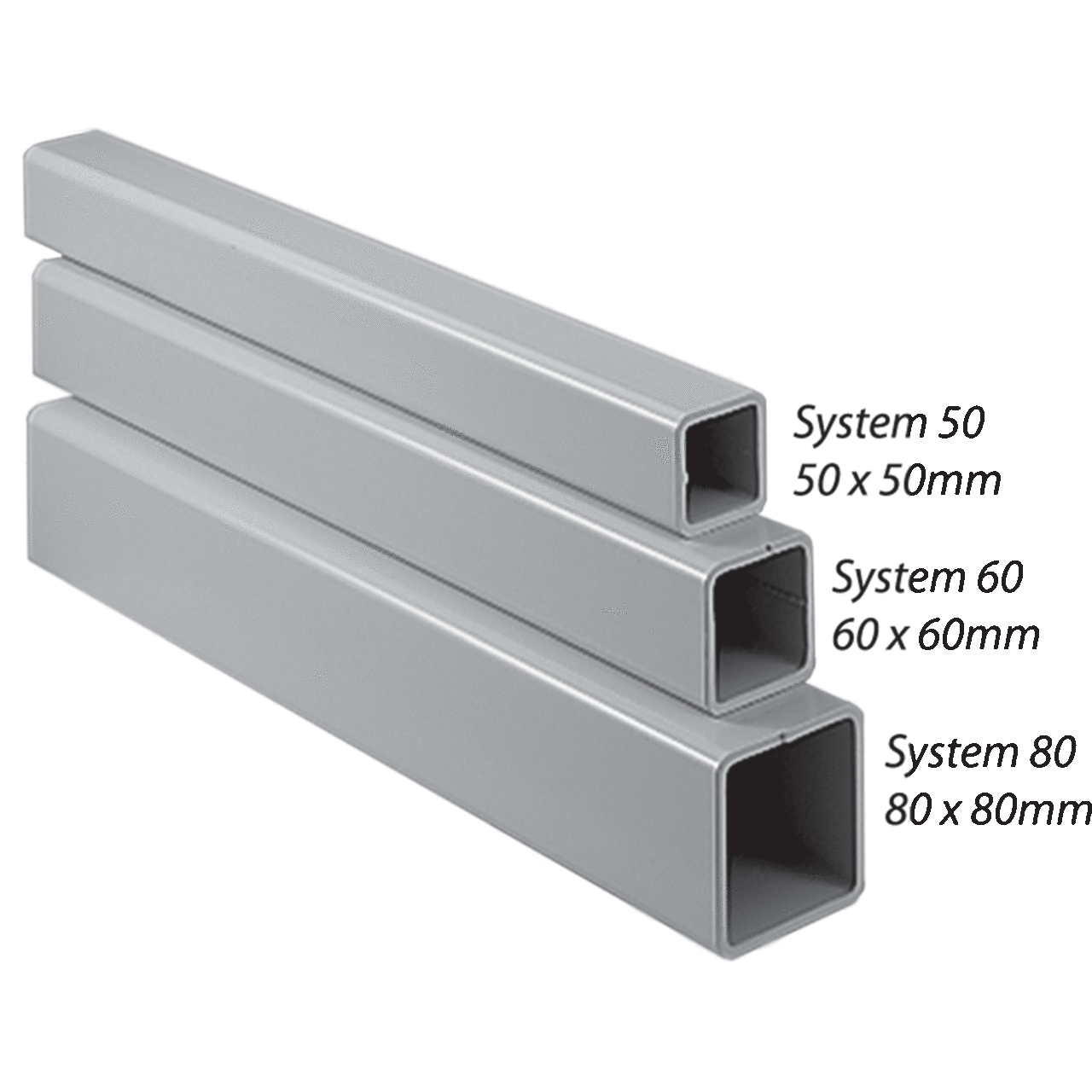 CCS8T10 Compact CS4 Rectangle Mounting Tube, 39 in L x 3.1 in W x 3.1 in H, For Use With COMPACT Series 4 System 80 Pendant Arms, Steel, Light Gray