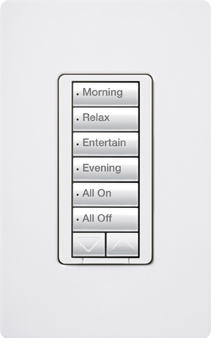 RRD-H6BRL-BI RadioRA 2 Maestro 6-Button Hybrid Keypad, 120 VAC, 1 Poles, Fade/Toggle On/Off Operation, Biscuit