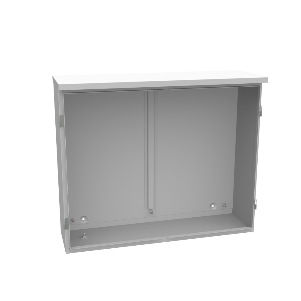 30x10x36 Hinge Cover Type 3R Steel No Knockouts ANSI 61 Gray Double Doors Padlocking 3PT Handle Back Panel Weld Studs Drip Shield No Center Post