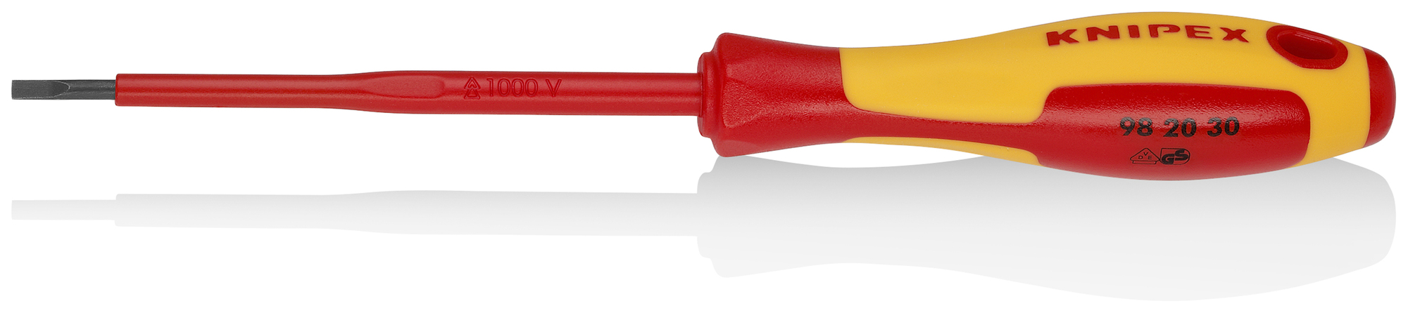 Slotted Screwdriver, 4 in.-1000V Insulated, 7/64 in. tip, 8 in., Multi-Component, VDE
