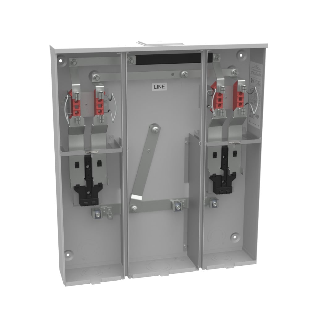U5902-X 4 Term, Ringless, Large Closing Plate, 2 Position, 2-125 Amp, Main Breaker Provision, 22 kAIC
