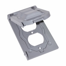 TP7200 Vertical Multi-Use Welded Weatherproof GFCI Self-Closing Cover, Die Cast Aluminum, 1 Outlet