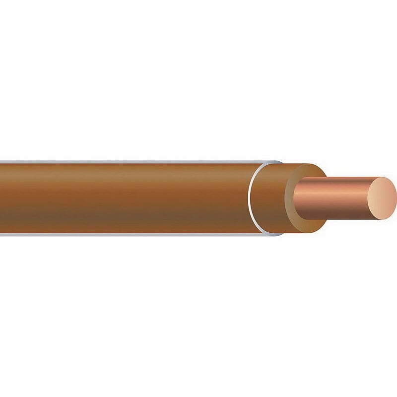 XHHW Cable, 12 AWG, Brown, Solid, Copper Conductor, 500 Foot Reel